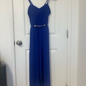 Elegant Blue Jumpsuit with Belt